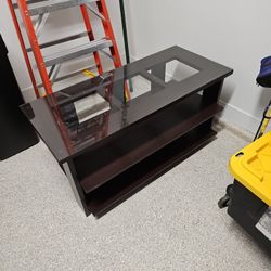 Glass Top TV Stand Dash Brown - 21.5"H 46"W 20"D