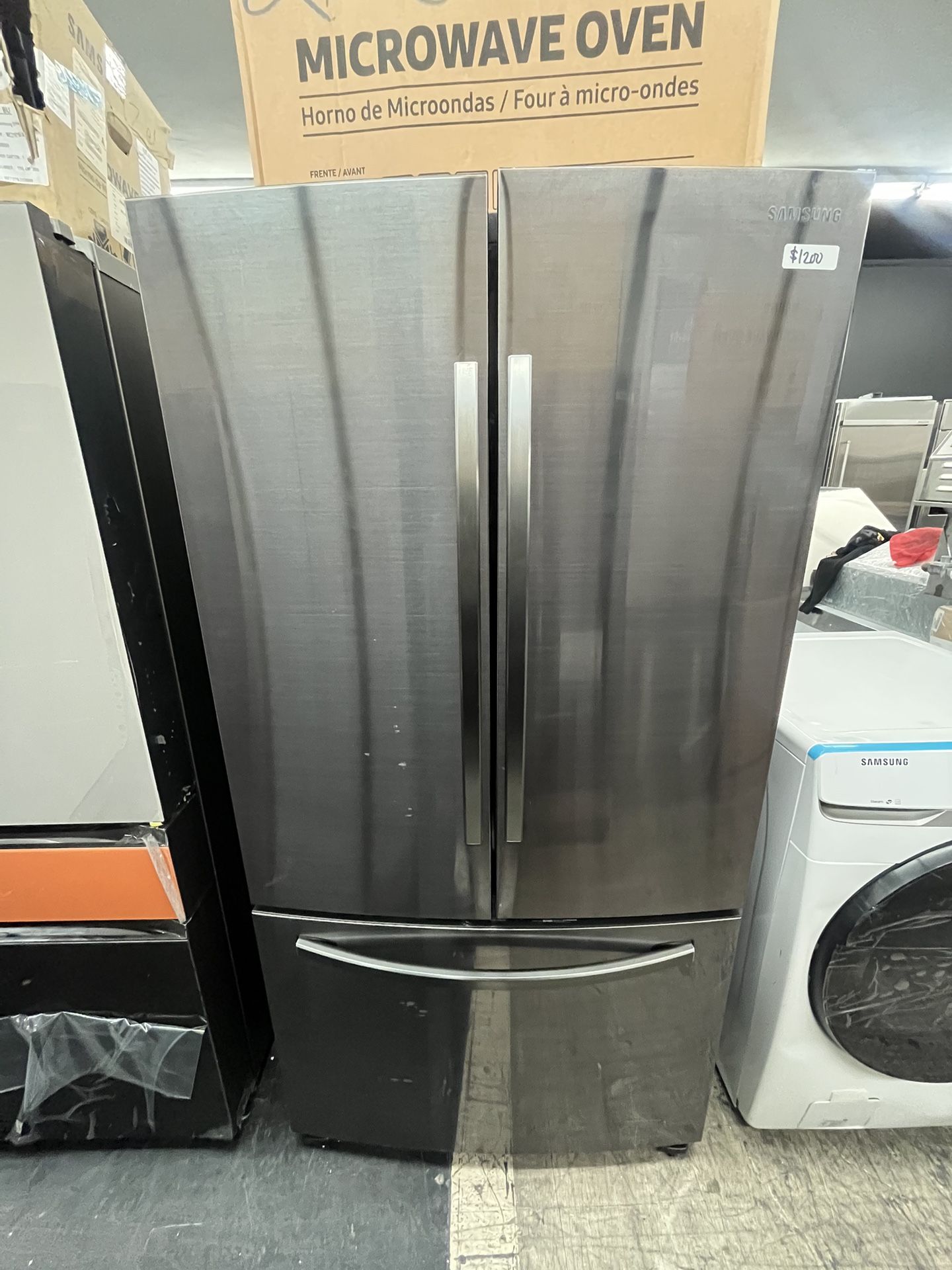 2021 Samsung French Door Black Stainless Fridge
