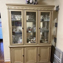 🥰CABINET WITH GLASS SHELVES- SOLID  WOOD🥰