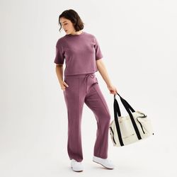 NWT Women's FLX High Rise Solace Tapered Pants - Size XL PLUM