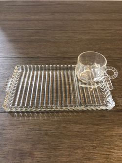 Vintage Party tray with punch cup