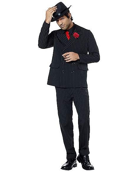 Adult Gangster Costume W/ Fedora Hat 