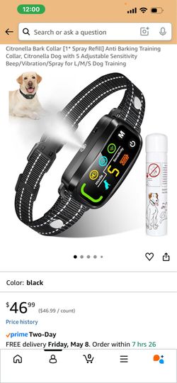 Citronella Bark Collar [1* Spray Refill] Anti Barking Training Collar
