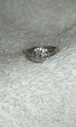 White sapphire 18 karat gold filled ring