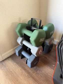 10, 15, & 20 lb dumbbells