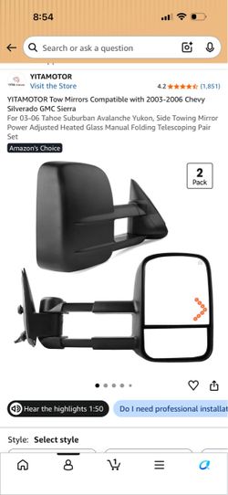 GMC tow mirrors
