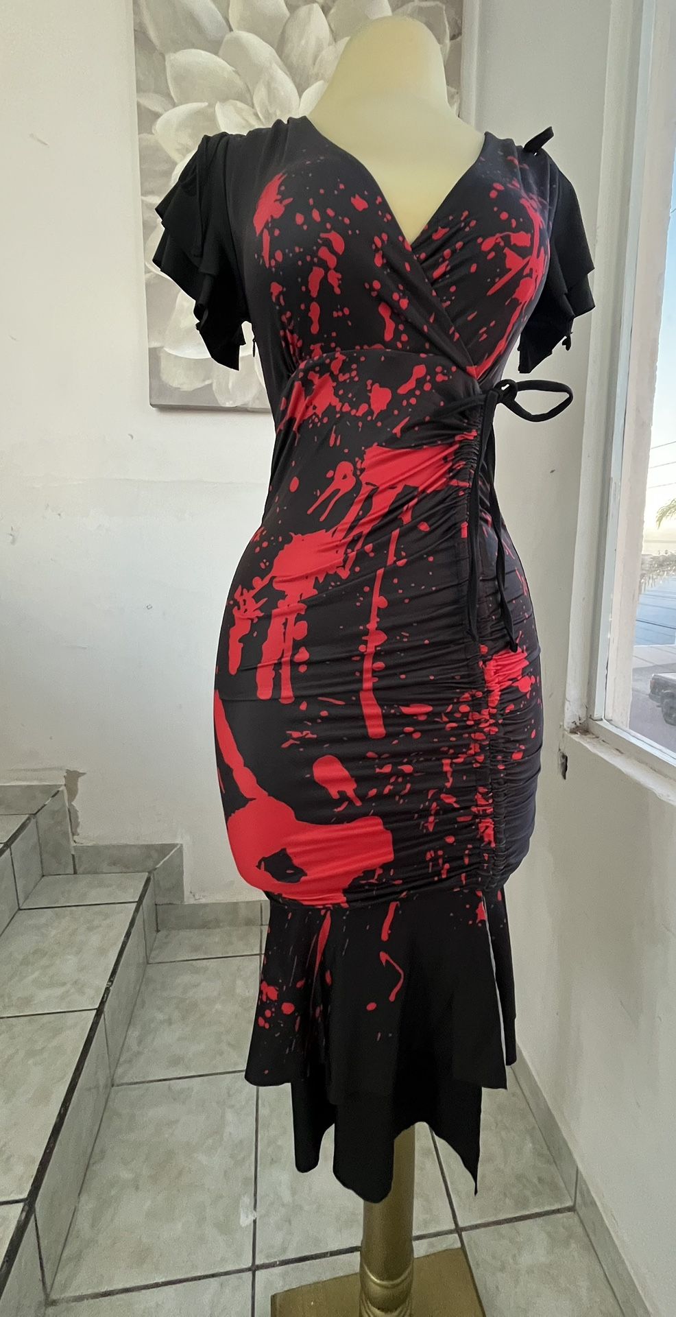 Black Dress With Blood Design