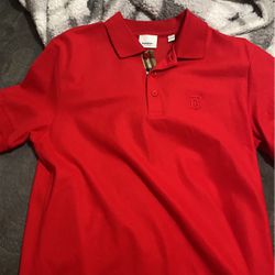 Red Burberry Polo Shirt 