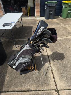 Set of golf clubs