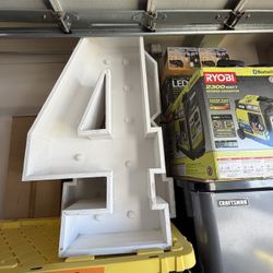 4ft Number 4 Marquee With Lights 
