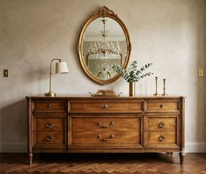 Vintage Henredon Solid Wood Nine Drawer Dresser
