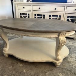 Shabby Chic Brown And White Coffee Table 