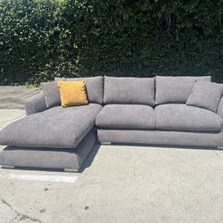 Brand New Grey Feathers Sectional Couch
