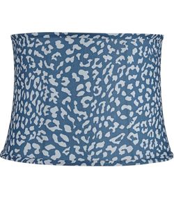 2 Blue Leopard Print Drum Lampshades