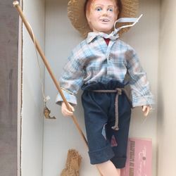 Vintage 1983 EFFANBEE Huck Finn Toy Vinyl Doll 7632 Mark Twain Series