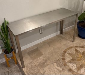Vintage Abercrombie & Fitch Stainless Steel Display / Entry Table