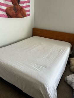 CB2 Queen size bed frame wood