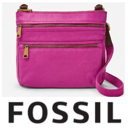 Fossil ‘Explorer’ cow-hide leather crossbody in ‘fuchsia’