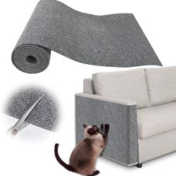 118”x15.8” Trimmable Cat Scratching Post Carpet Cover Cat Scratcher Mat Self-Adhesive Cat Tree Shelves Replacement Parts Mat with 5M Cable Tie Couch F