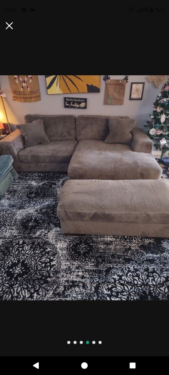 2 Piece Sectional With Storage Ottoman