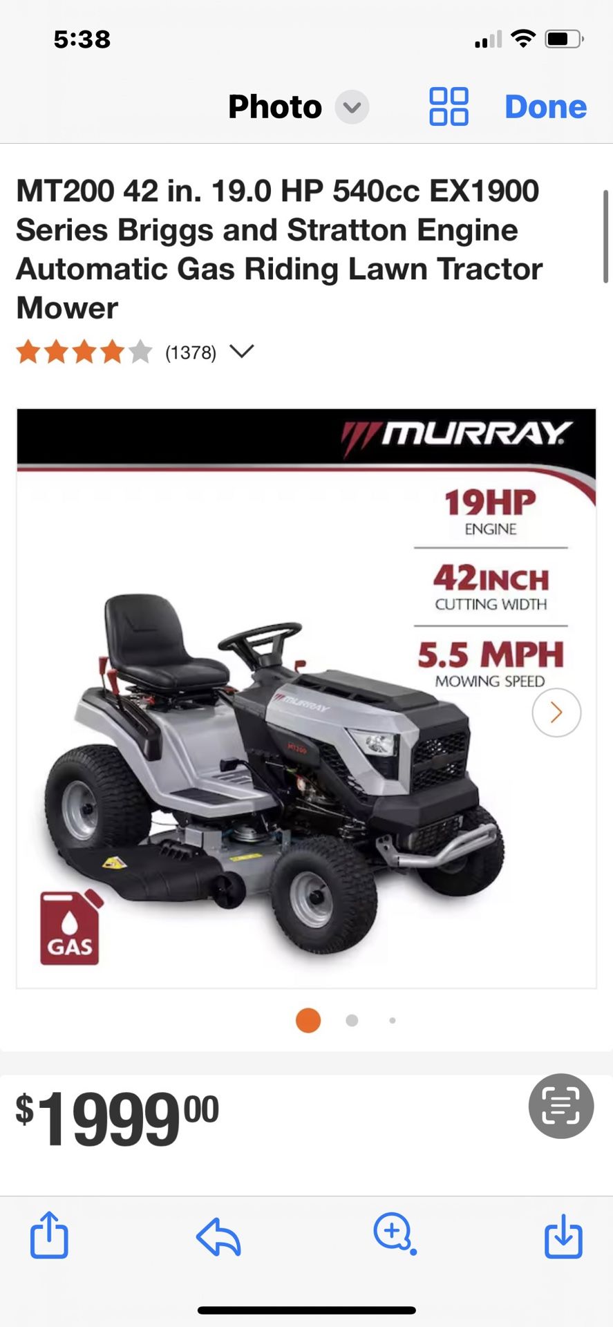 Riding Mower, Brand New, Never Used