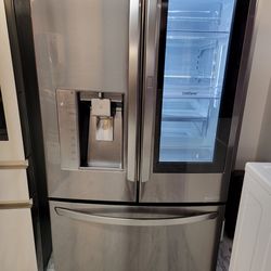Lg Refrigerator 3 Doors Dark Stainless With Glass Door