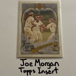Joe Morgan Cincinnati Reds Hall of Fame 2nd Baseman Topps Short Print Insert Card. 