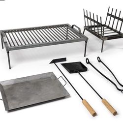 Argentine Grill - Argentinian Grills - Santa Maria Grill - Argentinian Parrilla Set with all Tools Included - BBQ Parrillas Asado