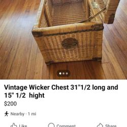 Vintage Wicker Chest 