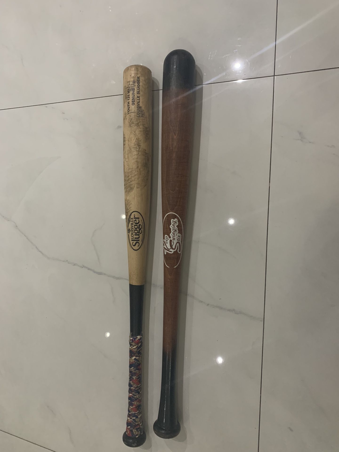 Wood Bats:Lousville Genuine Yourh maple & keep on swinging wood bat