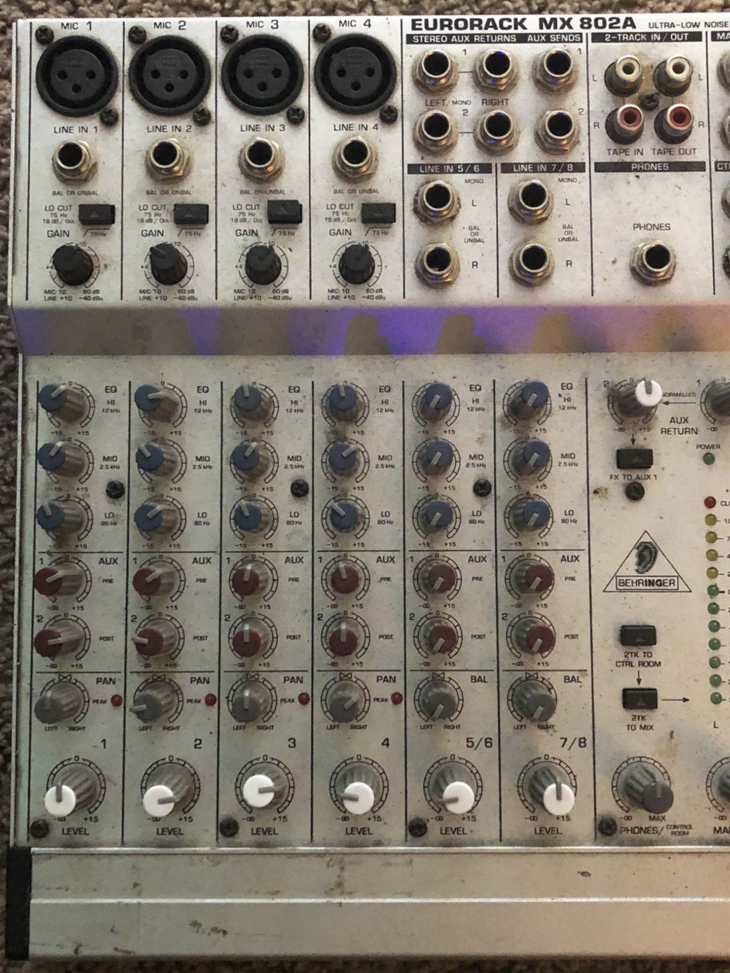 Behringer Eurorack MX 802A Mixer! No Power Cord