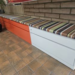 4x Orange/White Storage Bench
