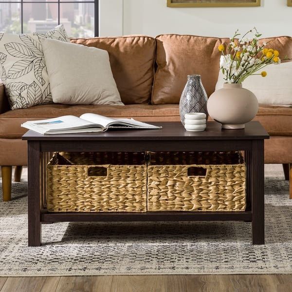 Storage Coffee Table with Tote Baskets New