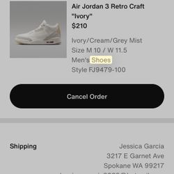 Jordan 3 (slightly Used) 10 Men