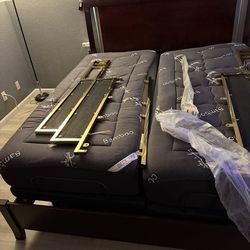 King wood bed frame