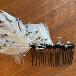 Feather and Rhinestone Bridal Haircomb