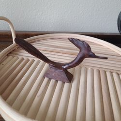 Vintage MCM Wood Carved Roadrunner