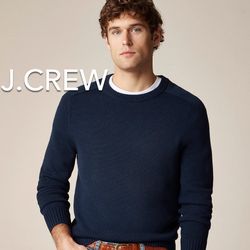 ❄️(NEW) (1 AVAILABLE) MEN’S J.CREW NAVY HERITAGE COTTON CREWNECK SWEATER - SIZE: LARGE (MSRP: $98)❄️