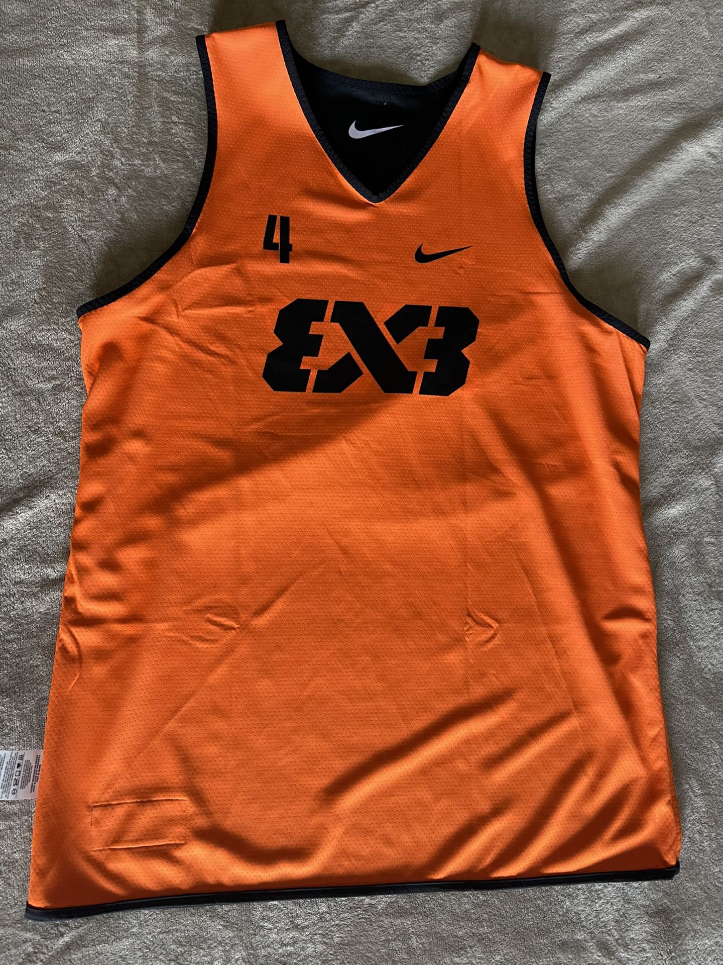 Nike FIBA Team 3x3 Black Lime #3 REVERSIBLE Basketball Jersey AR0651-010  Men XL