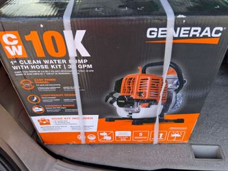 GENERAC 1" CLEAN WATER PUMP WITH HOSE KIT