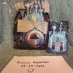 NWT Cinderella Castle Loungefly with matching wallet