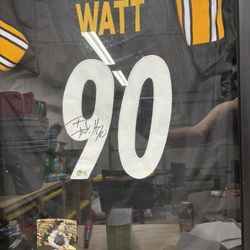 Tj Watt Signed Jersey With COA In Case