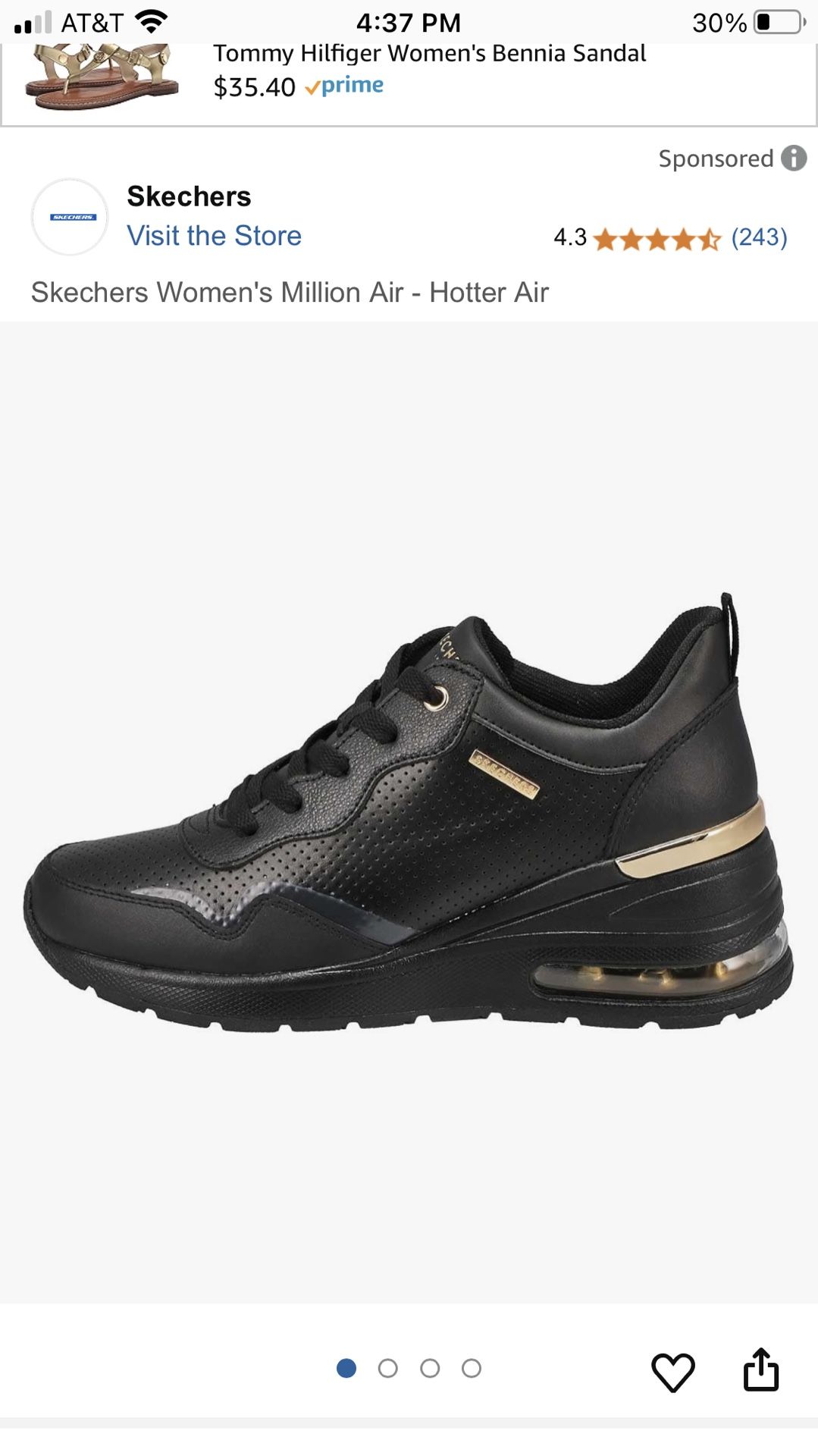 Sketchers STREET Million Air- HOTTER AIR, Black, Women’s 10