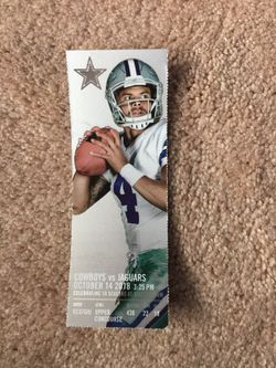 (1) Single Jacksonville Jaguars @ Dallas Cowboys Ticket Face Value