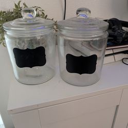 2 GLASS JARS