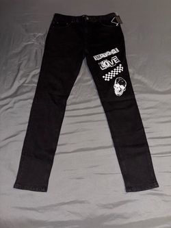 NWT Elwood Men’s Graphic Black Jeans - Size 32 - Skull Streetwear (Local Pickup)