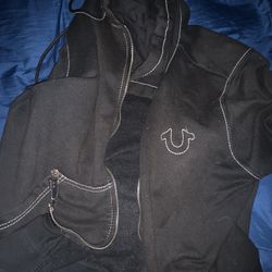 True Religion Zip Up Hoodie/ Lakers Varsity Jacket