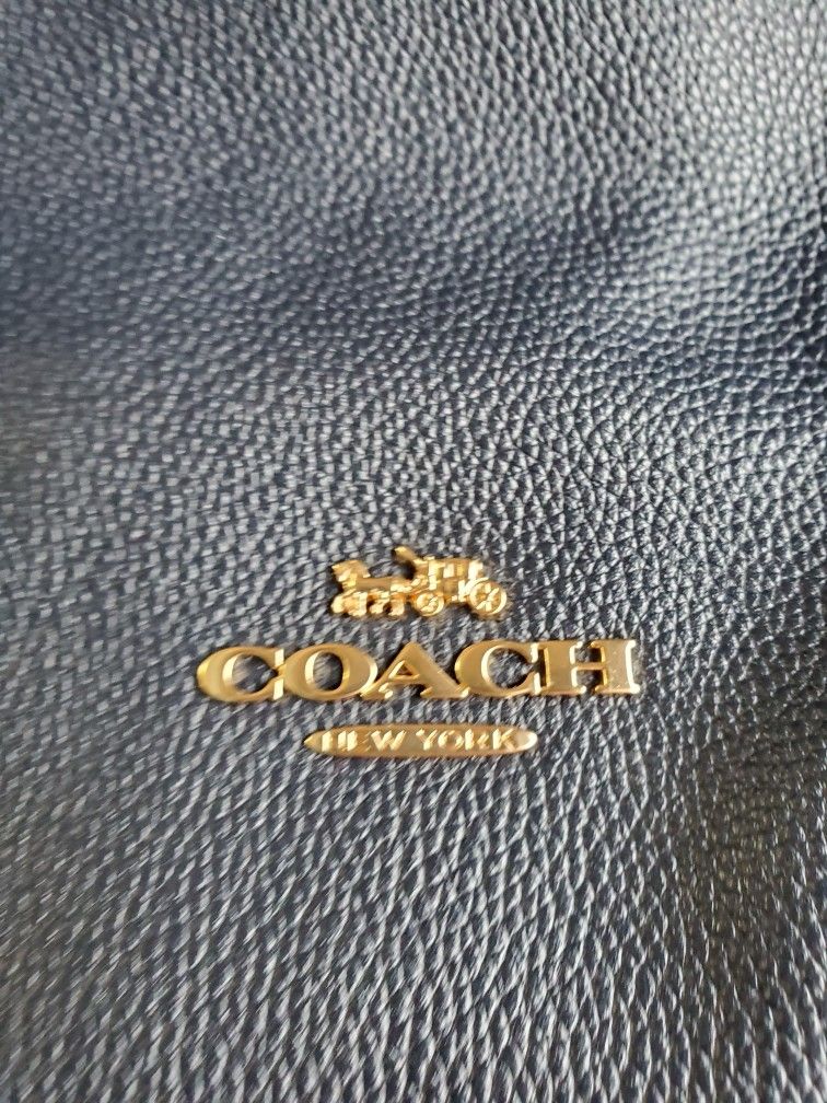 Ladies Navy Leather Bag W Tags