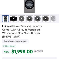 Lg Tower Washer&Dryer Gas