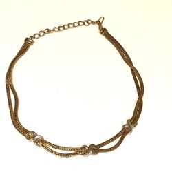 Lovely Vintage Gold Tone X Choker Necklace